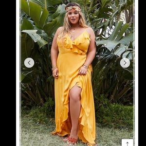 Forever 21 Yellow Wrap Dress